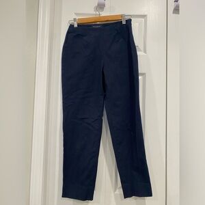 Piazza Sempione Audrey Pants Crop Taper Navy Blue Stretch